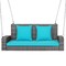 2-Person Patio PE Wicker Hanging Porch Swing Bench Chair with Cushion